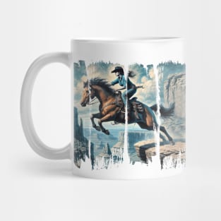 Western Rider Cowgirl Brushstroke Art Mug